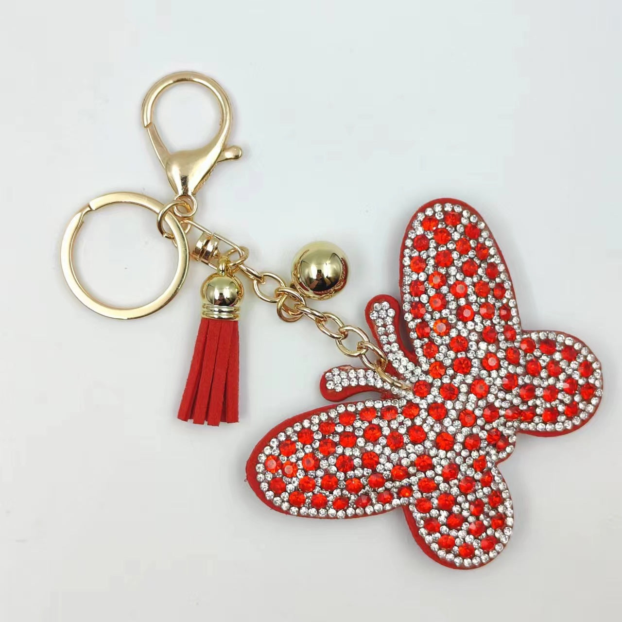 Wholesale Colorful butterfly creative pendant tassel keychain