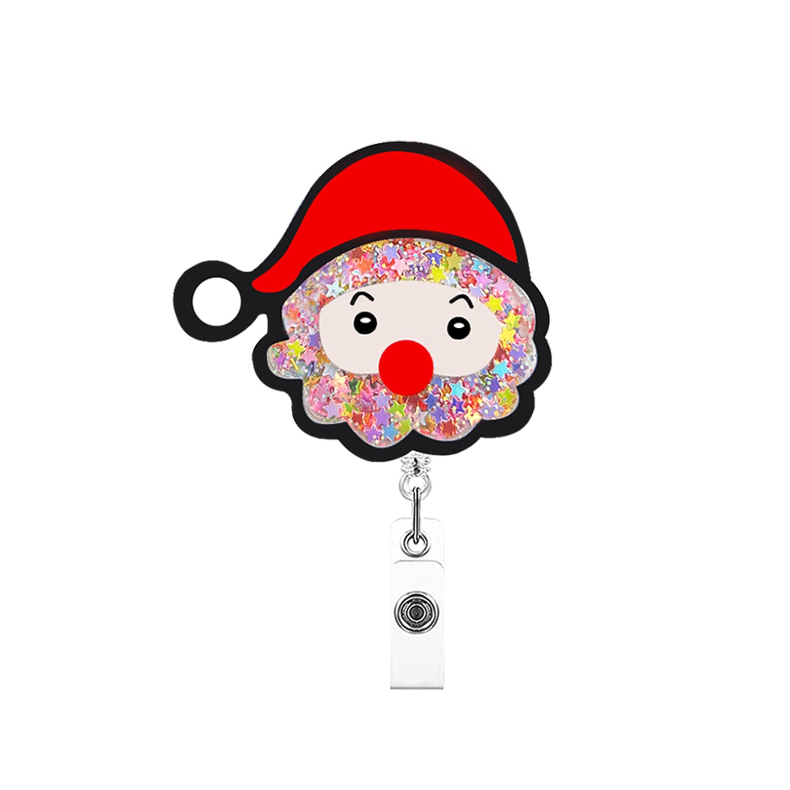 Wholesale Christmas series easy-pull retractable rotating keychain