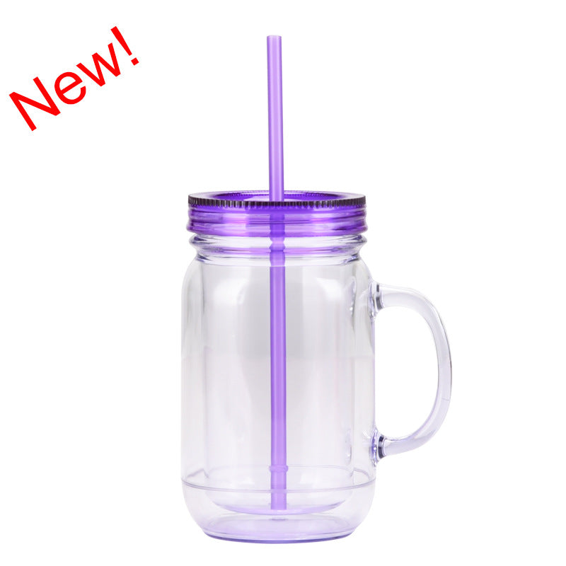 Wholesale solid color plastic cock cup with handle