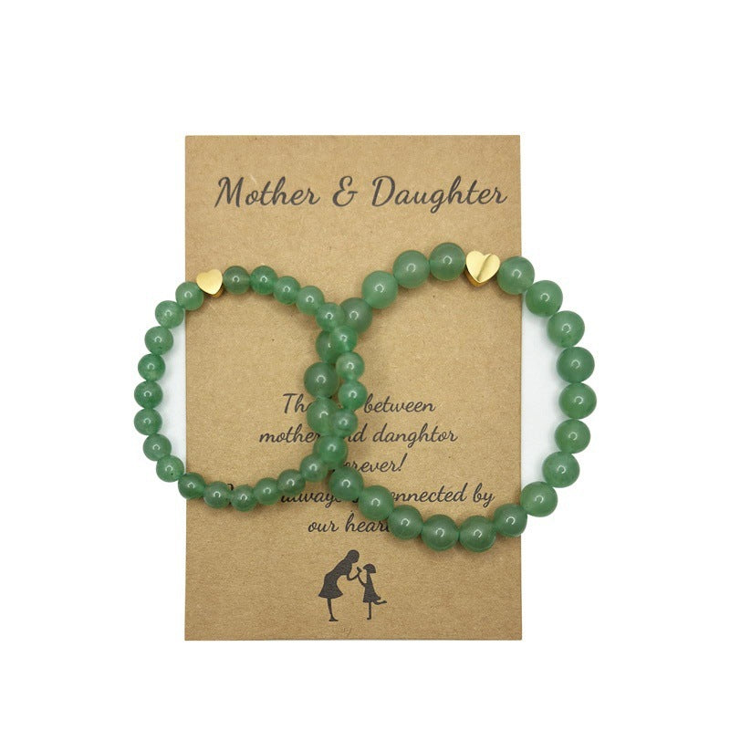 Wholesale Heart Rose Quartz Bracelet Mother's Day Beaded Gift Bracelet
