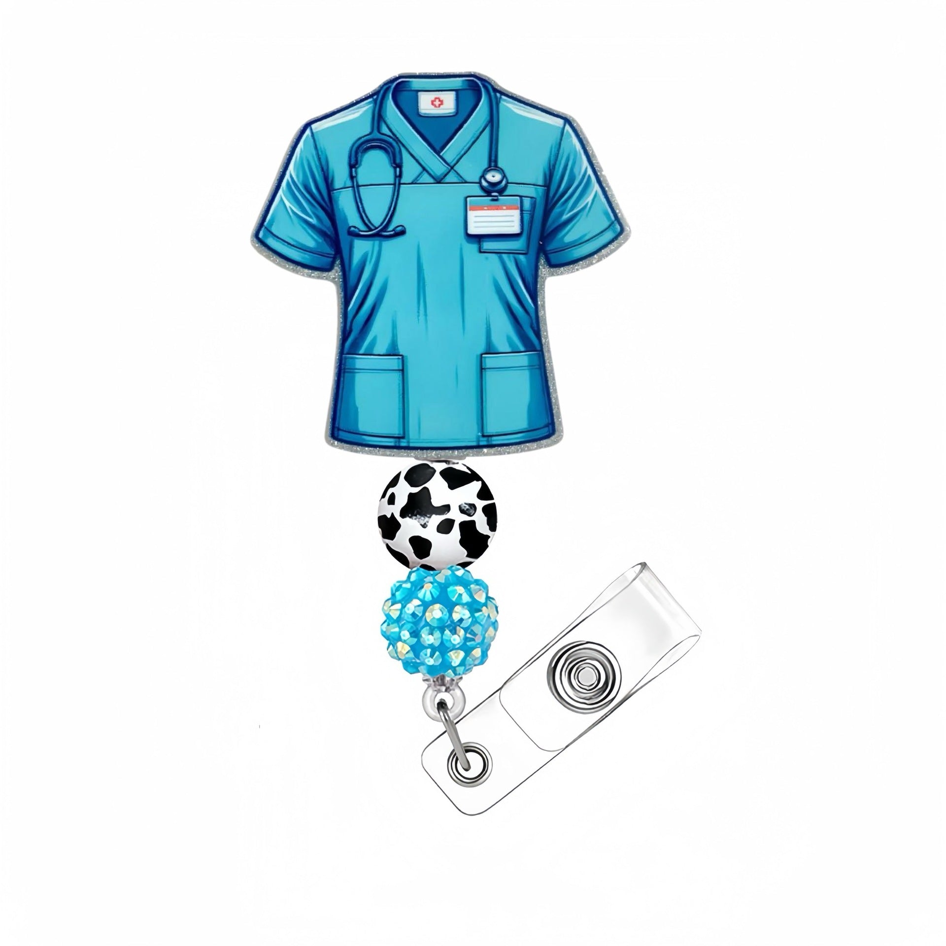 Wholesale Plastic acrylic beaded diy glitter telescopic buckle keychain