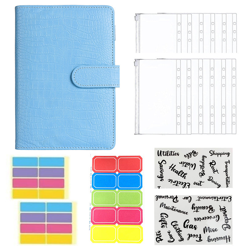 Wholesale Macaron Loose Leaf PU Cash Budget Notebook