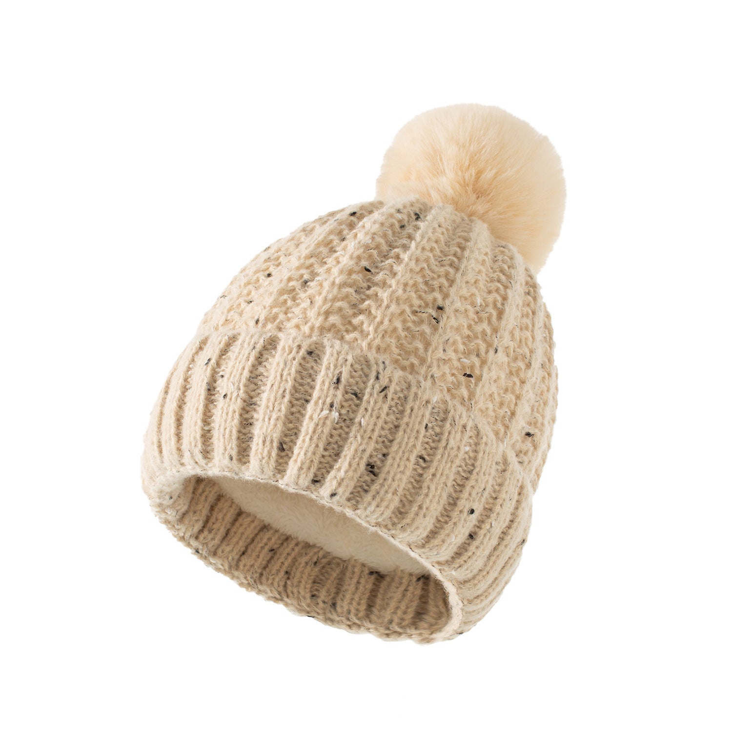 Wholesale of New Plush and Warm Fur Ball Adult TR Knitted Hats
