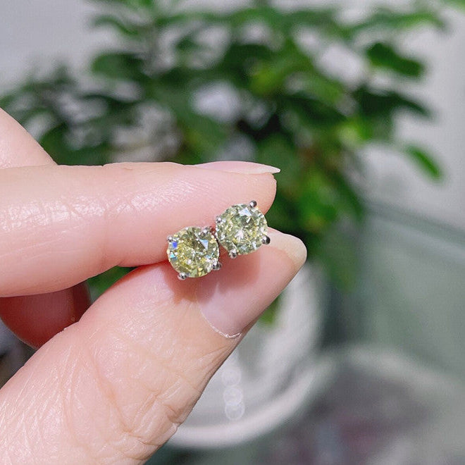 Wholesale Colored zircon four  prong stud earrings