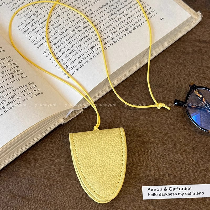 Wholesale Dopamine leather magnetic neck hanging glasses bag necklace