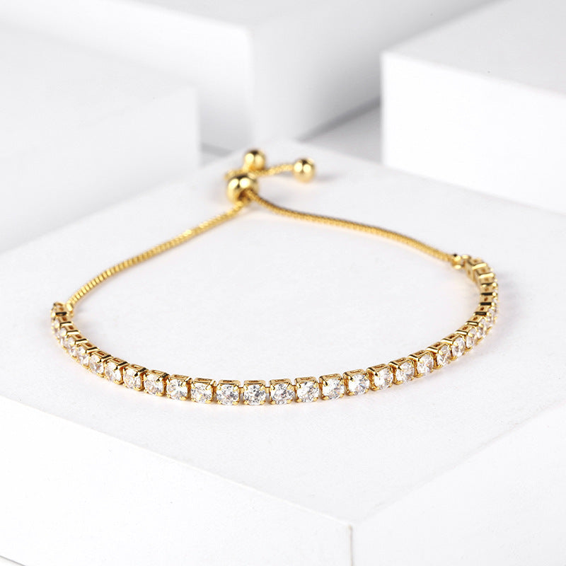 Wholesale Diamond Colored Zircon Single Row Tennis Bracelet