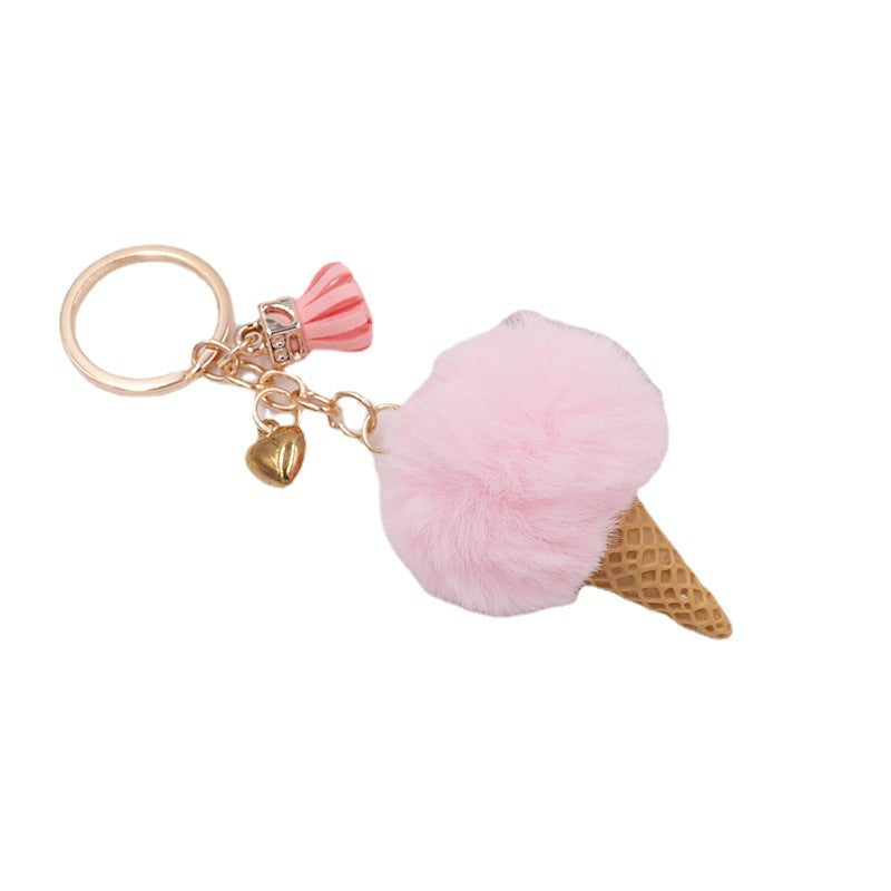 Wholesale Ice Cream Cute Bag Cartoon Plush Pendant Sweetener Car Keychains