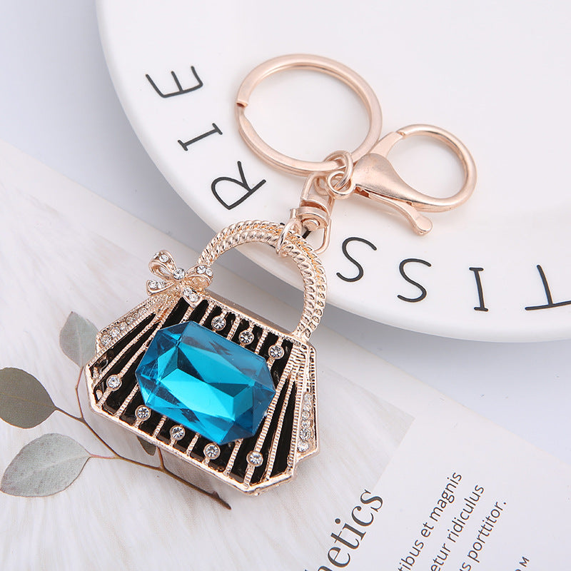 Wholesale Rhinestone Bags Zinc Alloy Car Keychains