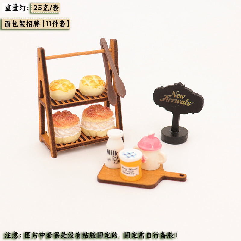 Wholesale Miniature food toy simulation bread tray kitchen prop Doll Accessories