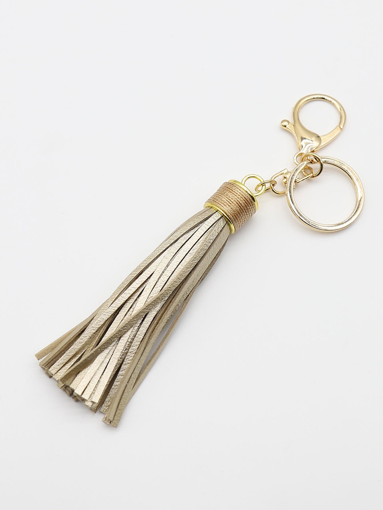 Wholesale Wax line alloy gift leather tassel car key chain  bag