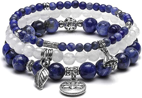 Wholesale Three Piece Set of Crystal Rose Quartz Agate Shoushan Stone Elastic Bracelet