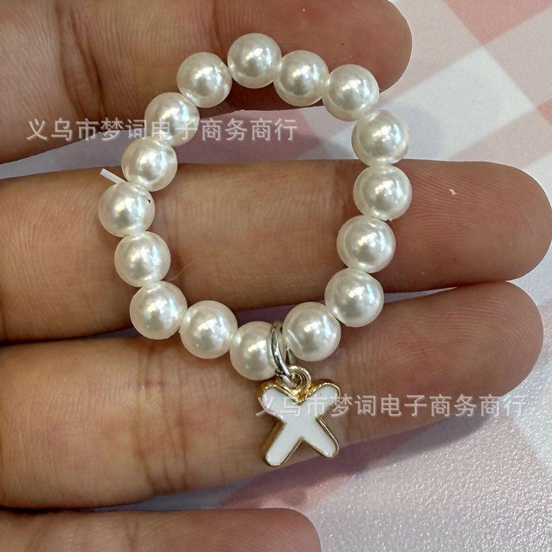 Wholesale 26 letter pearl necklace Doll Accessories
