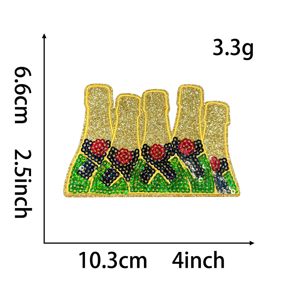 Wholesale Iron On DIY Embroidery Patches Flamingo Ice Cream Octopus Trophy Bow For Clothing Fashion Accessory