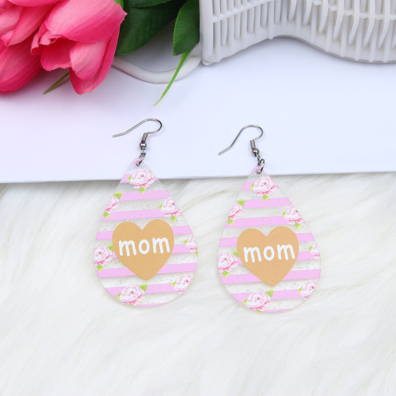 Wholesale MOM Love Acrylic Earrings