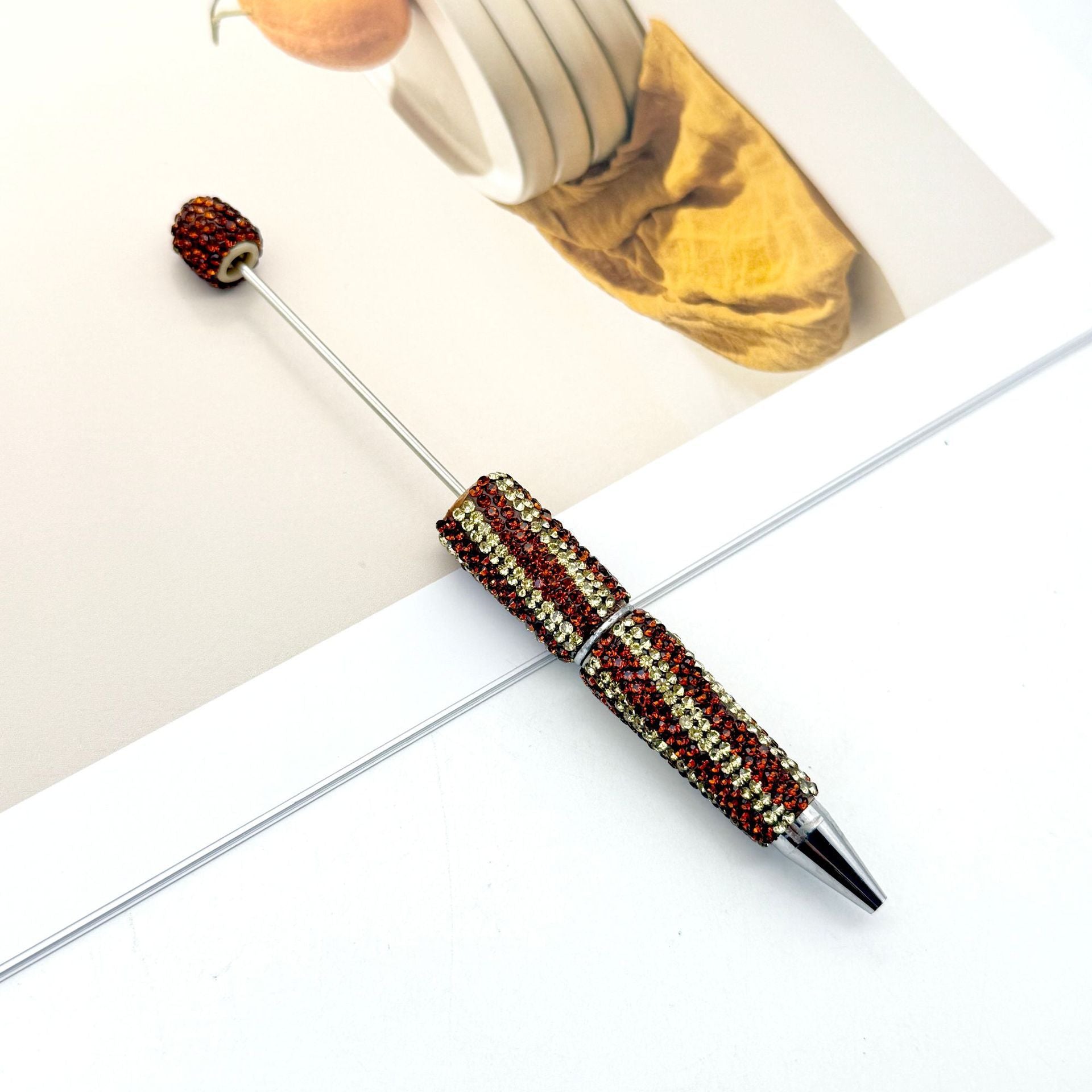 Wholesale Zebra Stripe Pattern Fully Encrusted with Rhinestones Fancy Beadable Pens