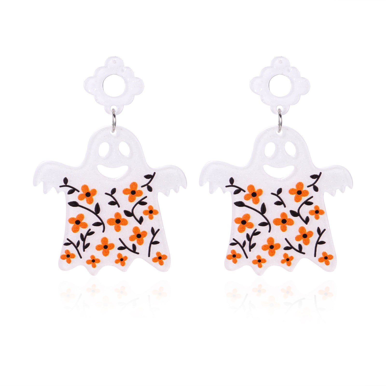 Wholesale  Acrylic Pumpkin Ghost Skull Drop Earrings For Women Party Wear Jewelry Accessory Gift Boutique Resale
