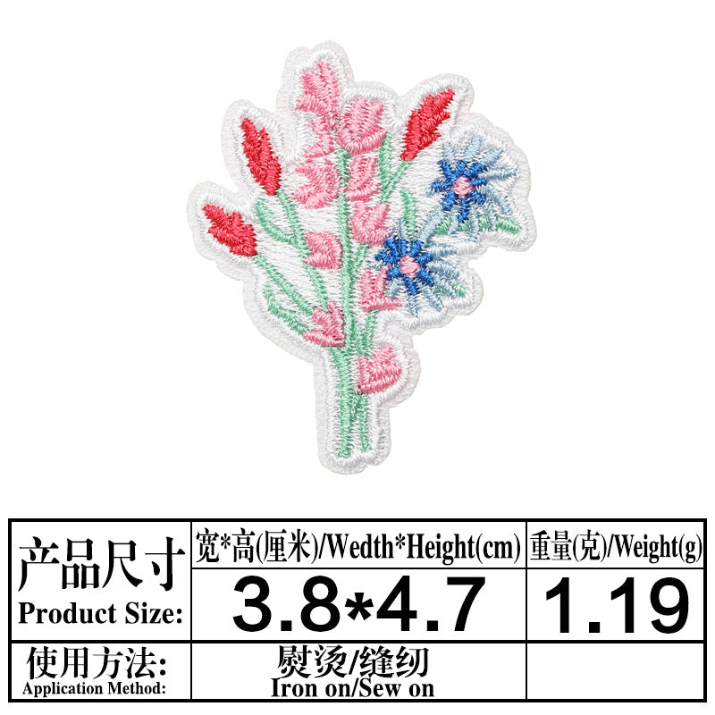 Wholesale Chinese Style Embroidered Flower Patches Twill DIY Applique Decorative Accent For Towels Bags Resale