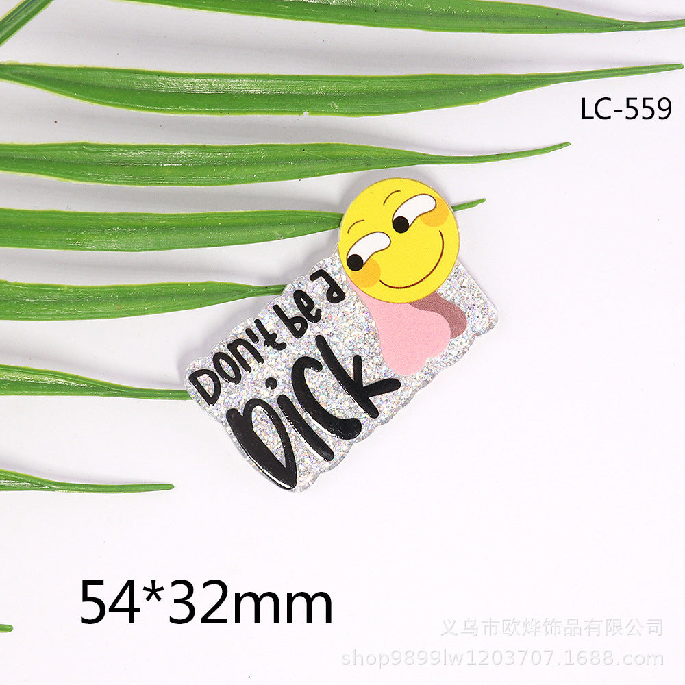Wholesale 10pcs cartoon letter peach heart car Medical bag jewelry acrylic cute DIY patch accessories