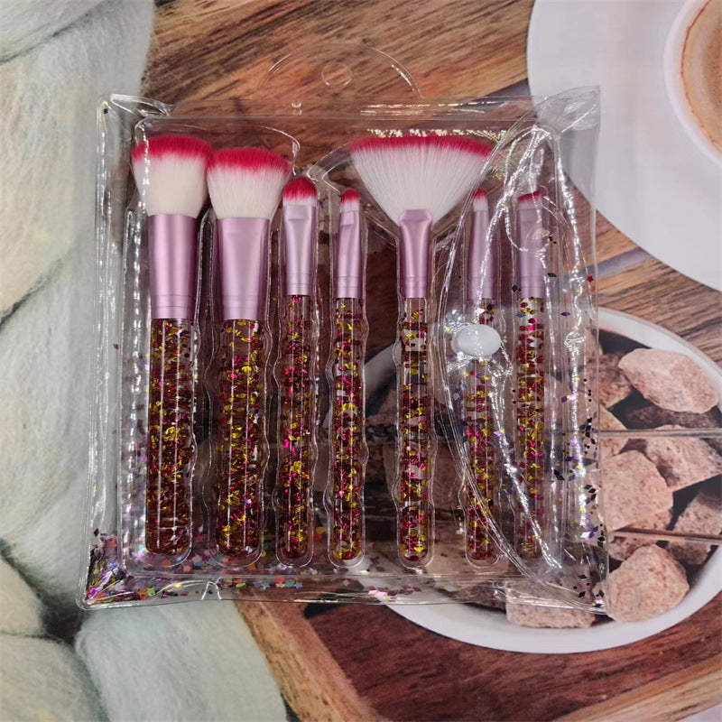Wholesale of 7 Tributaries of Scallion Powder Bags, Makeup Brush Sets