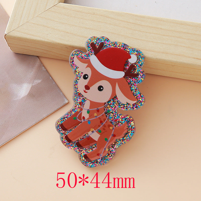 Wholesale 10pcs Glitter and Sparkle Christmas DIY Acrylic Patch