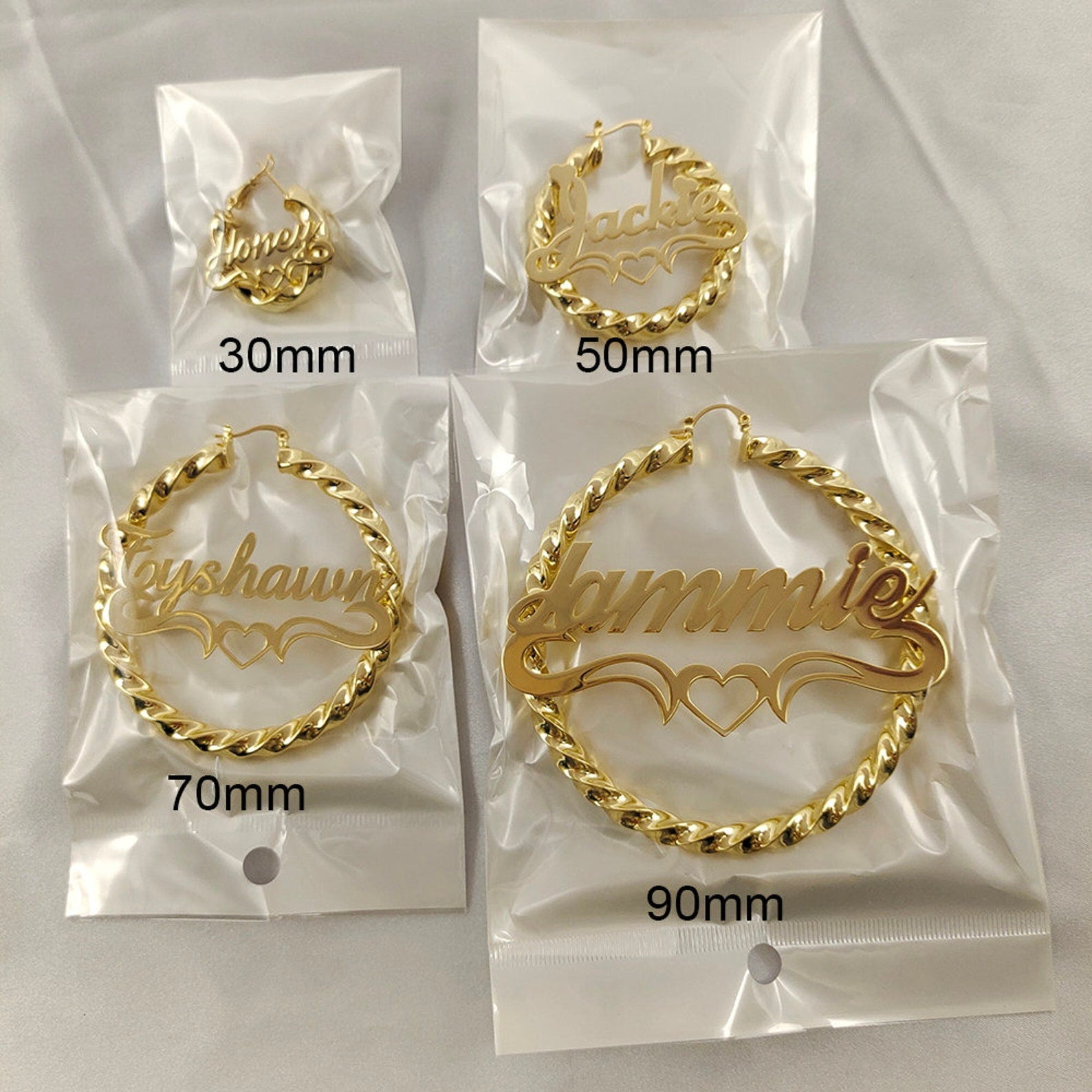 Wholesale Personalized stainless steel name thick thread earrings