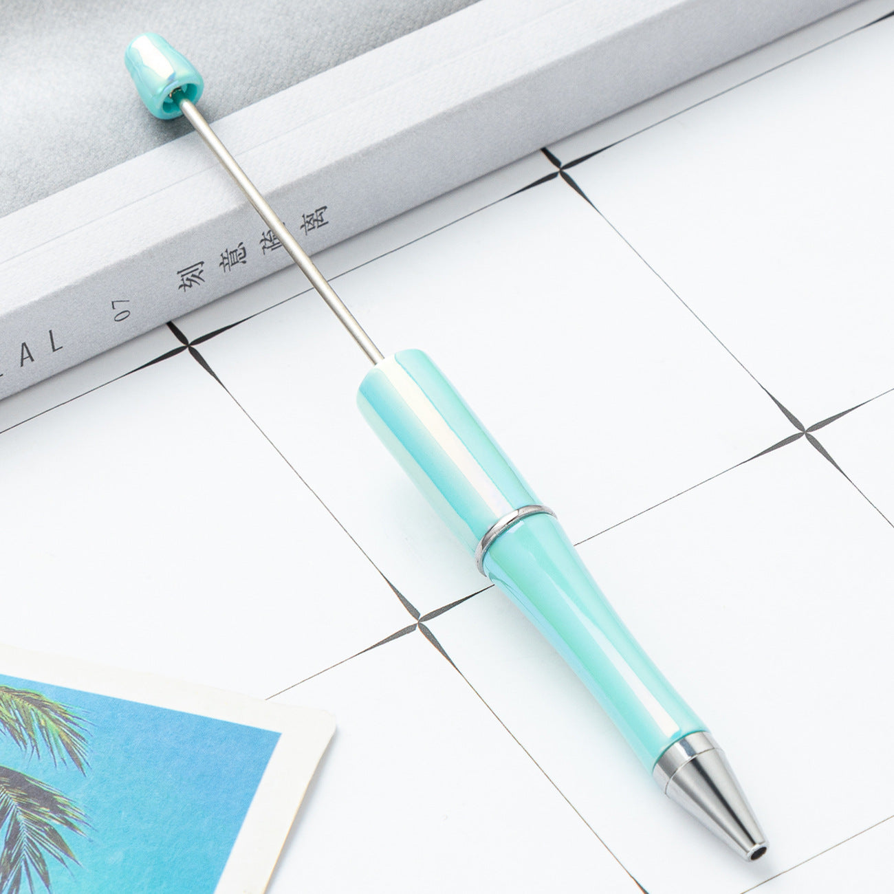 Wholesale 500pcs Opal Beadable Pens Plastic UV Electroplating Gradient Pen DIY Handmade Beaded Pen