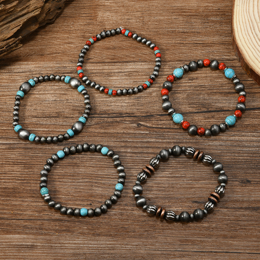 Wholesale Pine stone bead multi-layer laminated bracelet