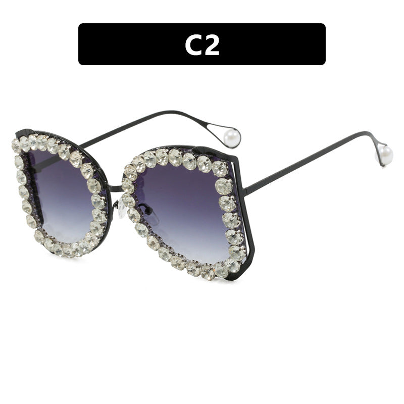 Wholesale Large frame diamond sunglasses