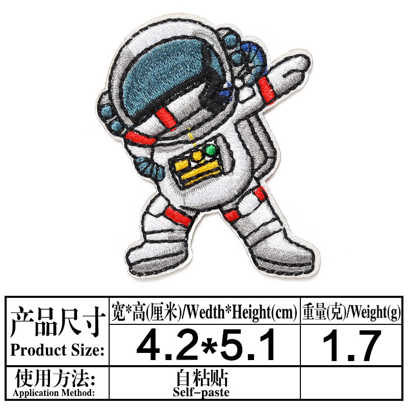Wholesale Trendy Embroidered Space Patches 7 Styles Astronaut Rocket Cloth Badges For Clothing DIY Gift