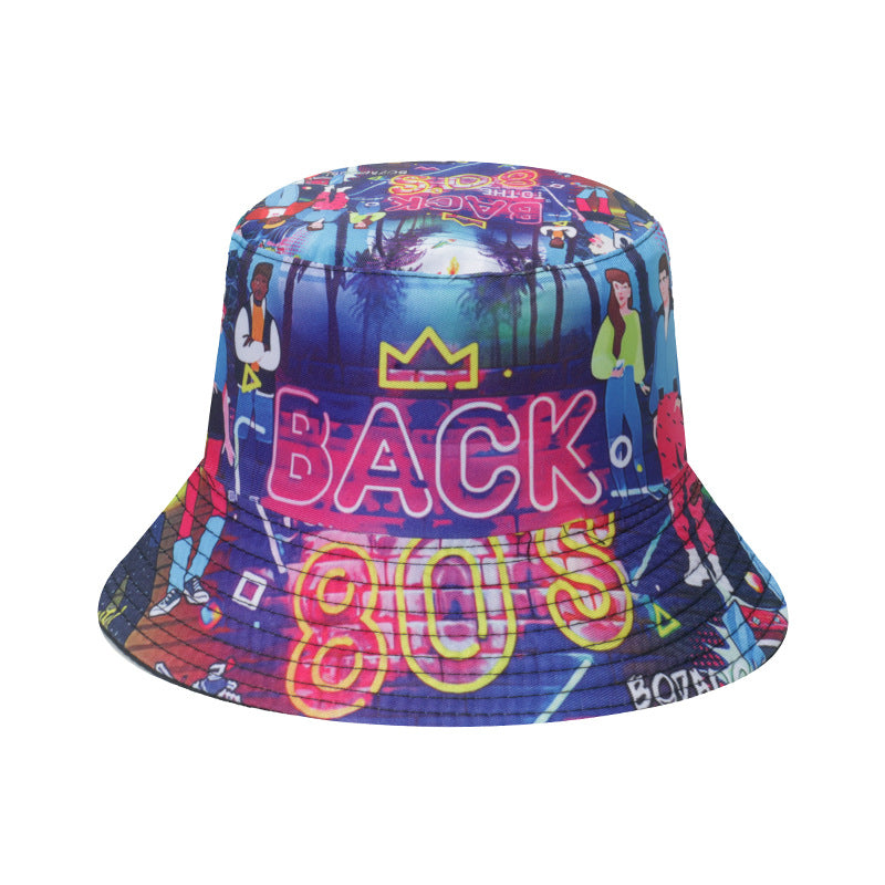 Wholesale Bucket Hat Retro Disco Party Pot Hat Graffiti Bucket Hat