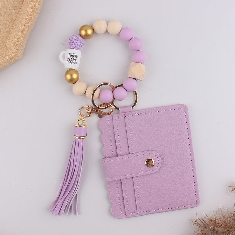 Wholesale Silicone Key Card Holder Wristlet  keychain
