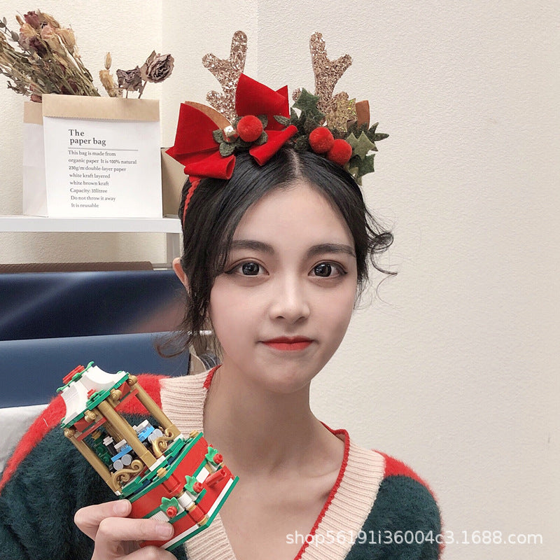 Wholesale Christmas Plush Bow Headband OLY-HD-XHX001