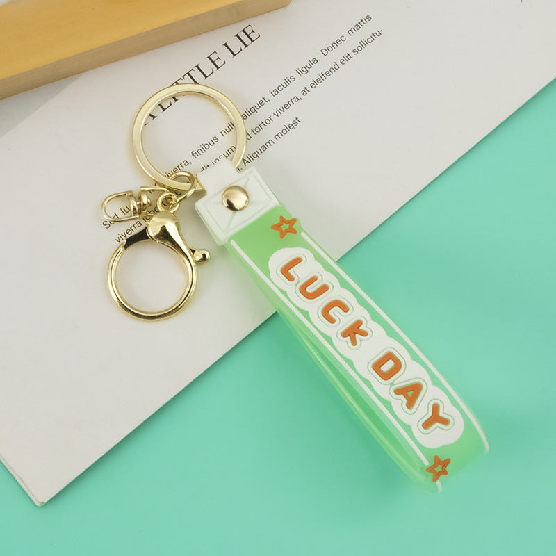Jelly color Good Luck Day keychain accessory