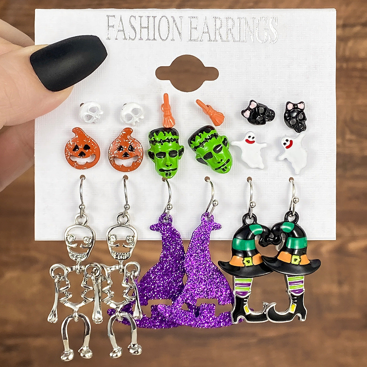 Wholesale Oil Drop Halloween Earrings Set