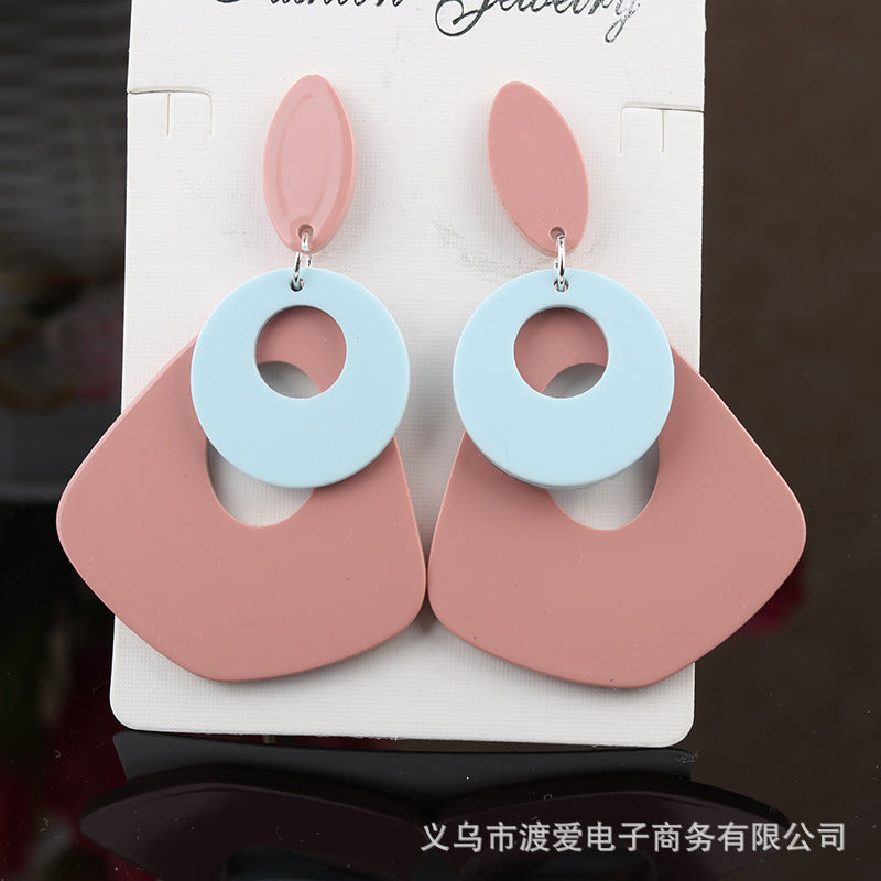 Wholesale Round hollow ing earrings acrylic earrings