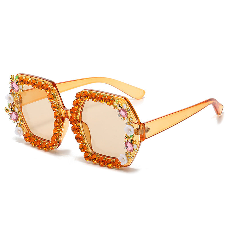 Wholesale Unisex Personalized Diamond Square Frame Sunglasses