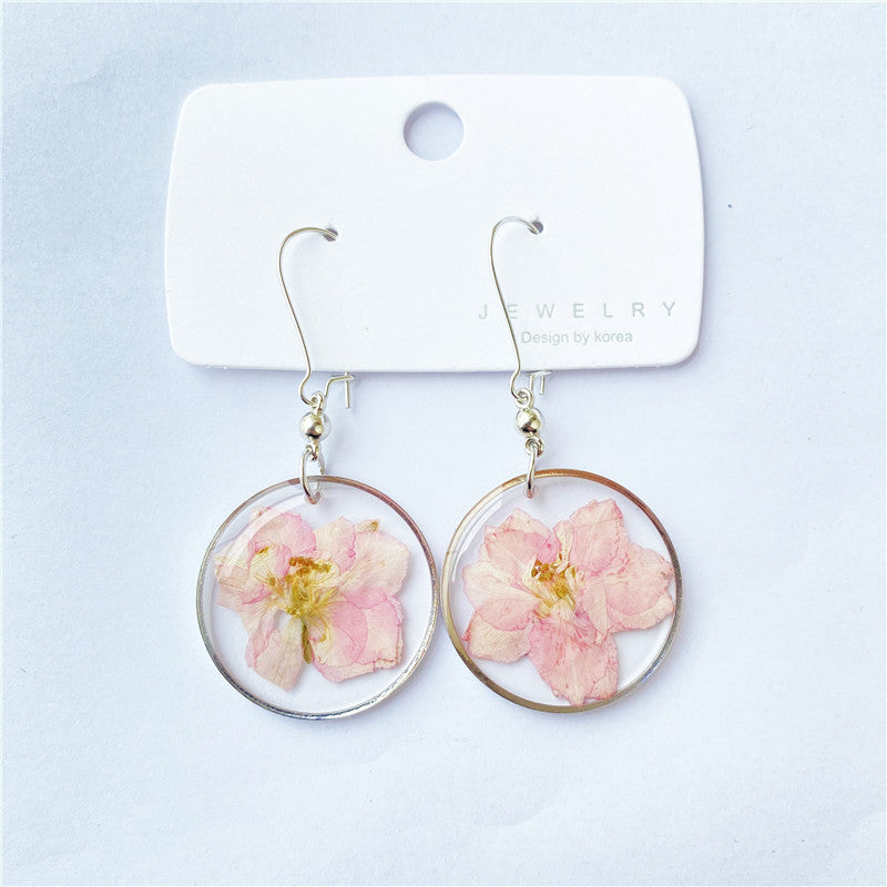 Wholesale 6pcs Simple Fashion Acrylic Dried Flower Earrings