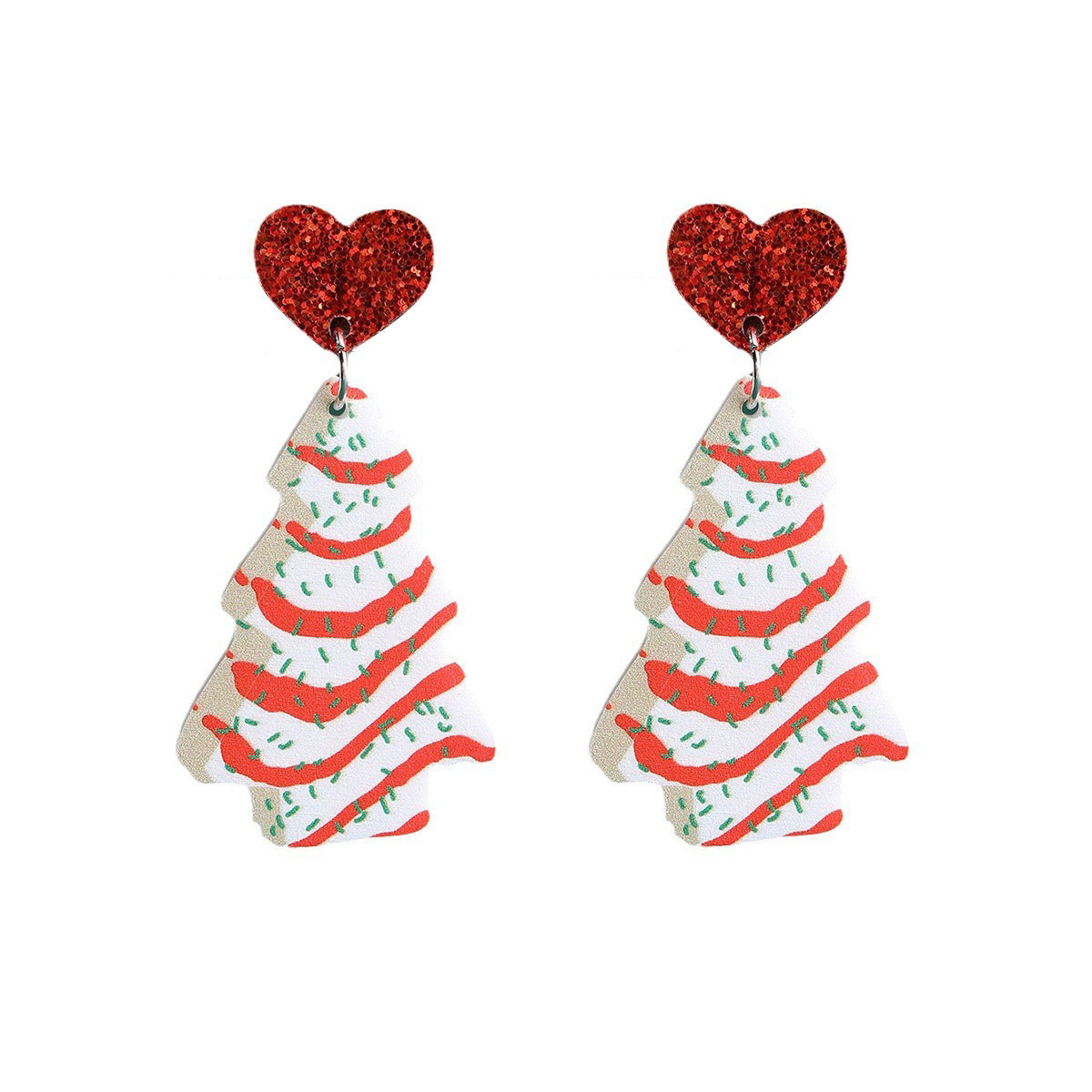 Wholesale Christmas tree earrings love acrylic Christmas ladies earrings