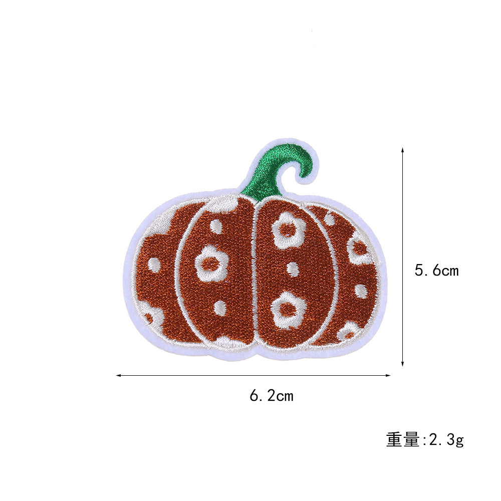 Wholesale Trendy  Pumpkin Embroidered Iron On Patches For Clothing Hats Bags Towels Fun DIY Craft Accessory