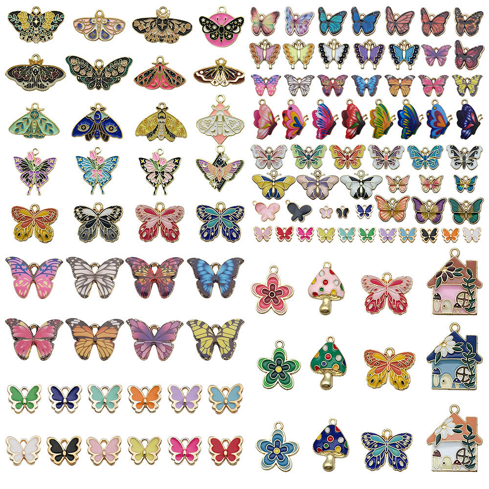 Wholesale Colorful butterfly metal keychain