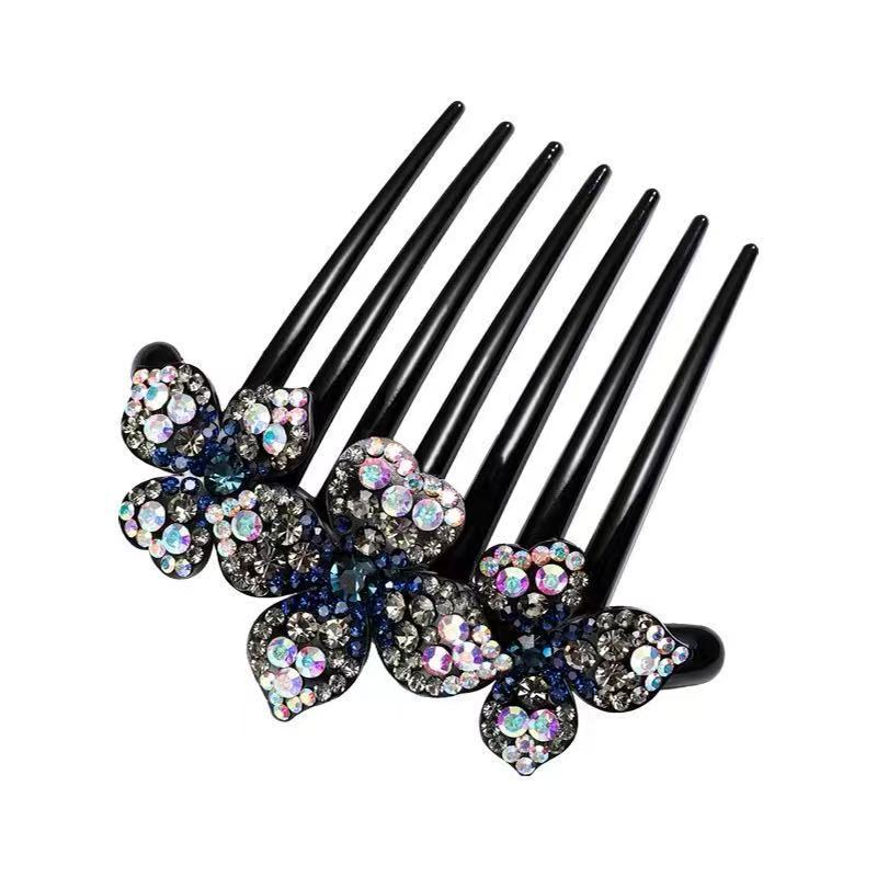 Wholesale Diamond Flower Hairpin Comb Hair Ponytail Clip