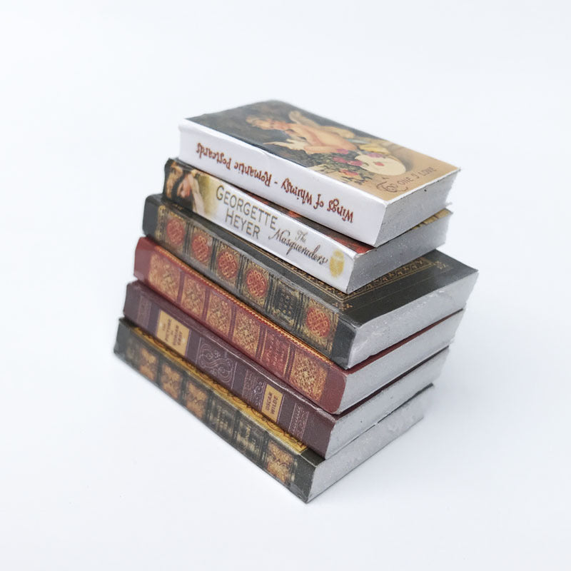 Wholesale scene ornaments 6 books set of retro book mini model