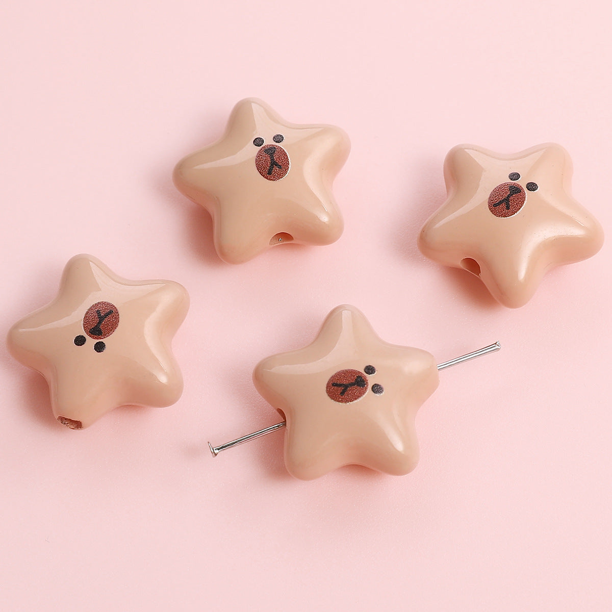 Wholesale  Printed Beads Cartoon Beaded Handmade DIY  Acrylic Beads