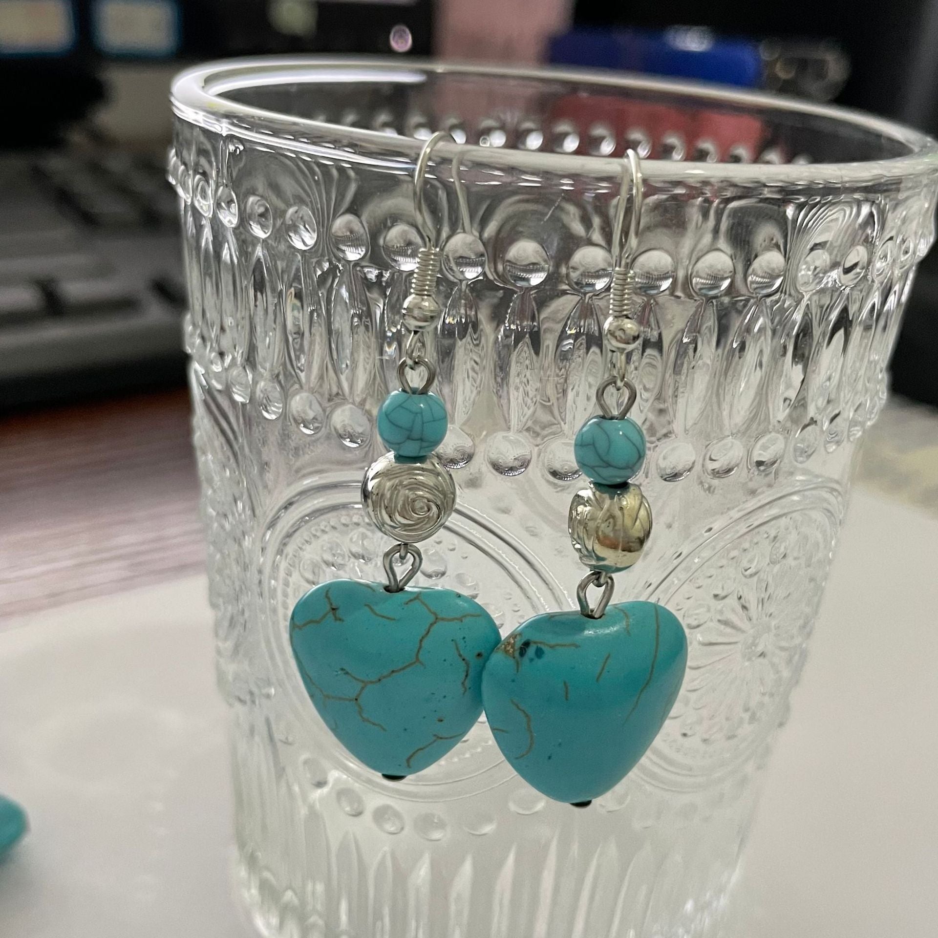 Wholesale Colorful gemstone earrings turquoise earrings