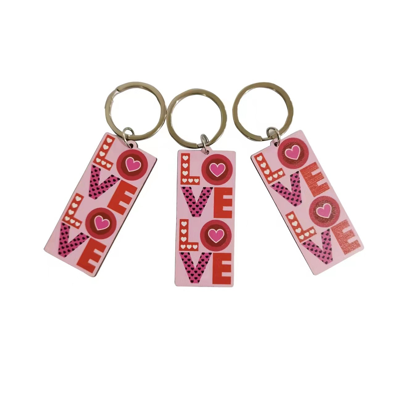 Wholesale Valentine's Day Love Printed Letters Wooden Keychain