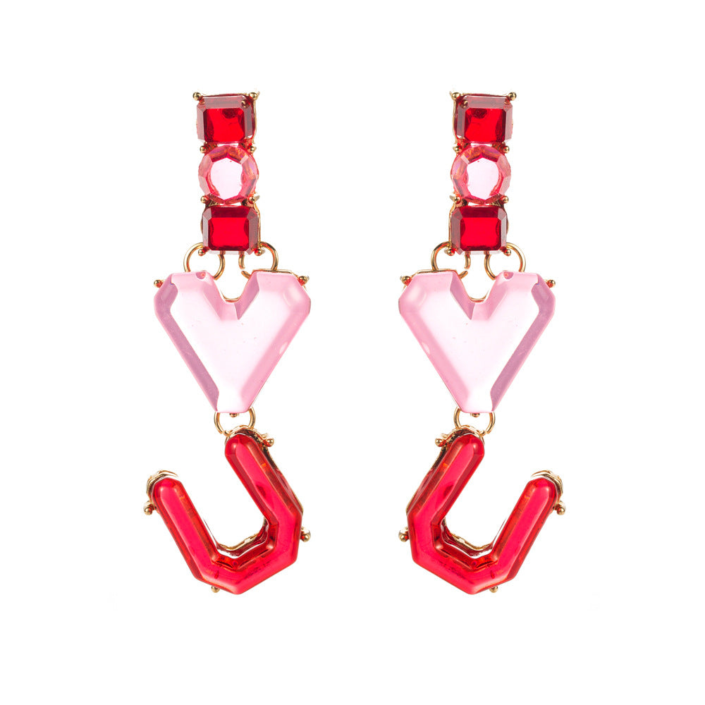 Wholesale Multi-layer Resin Letter Heart Earrings