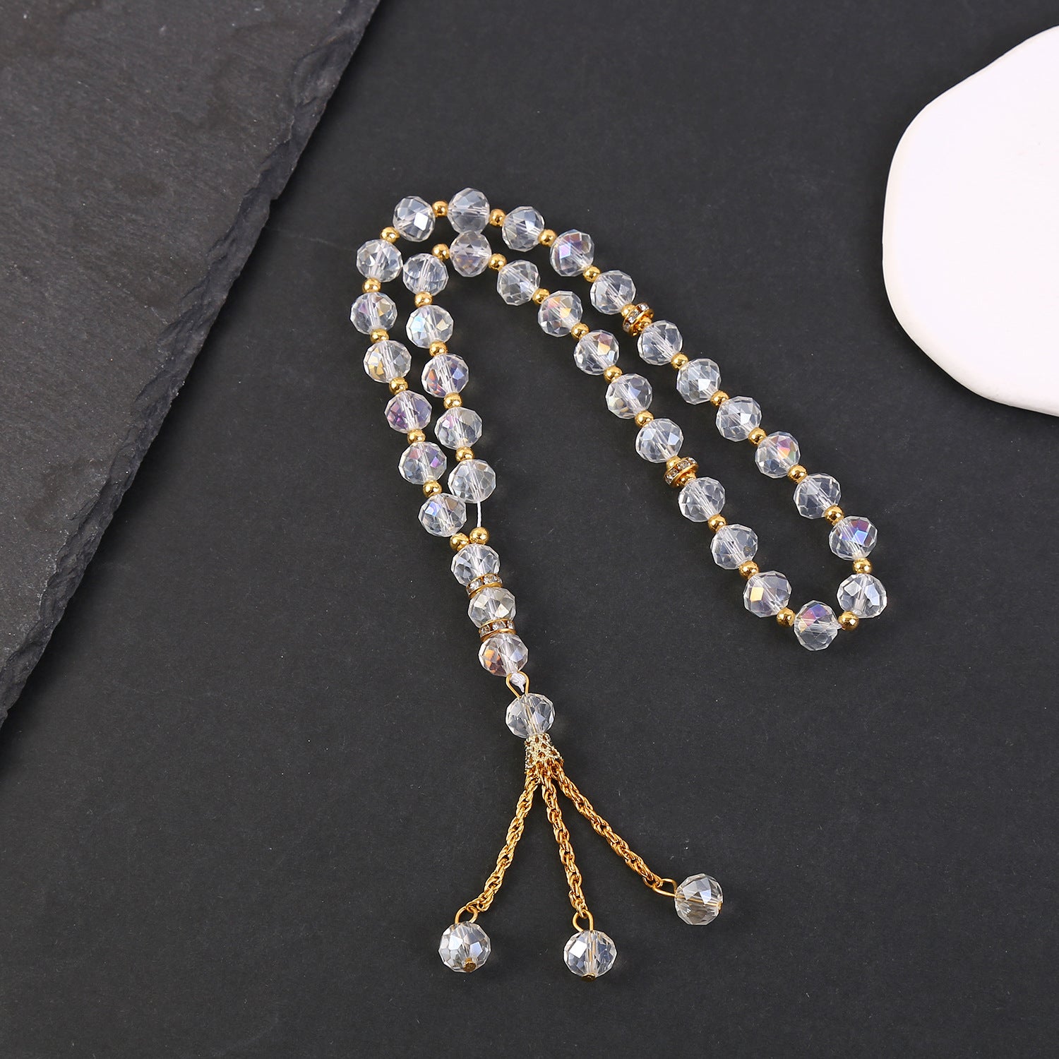 Wholesale Exotic Style 10Mm Transparent Glass Bead Bracelet Unisex Handmade Jewelry Chic Gift Boutique Resale