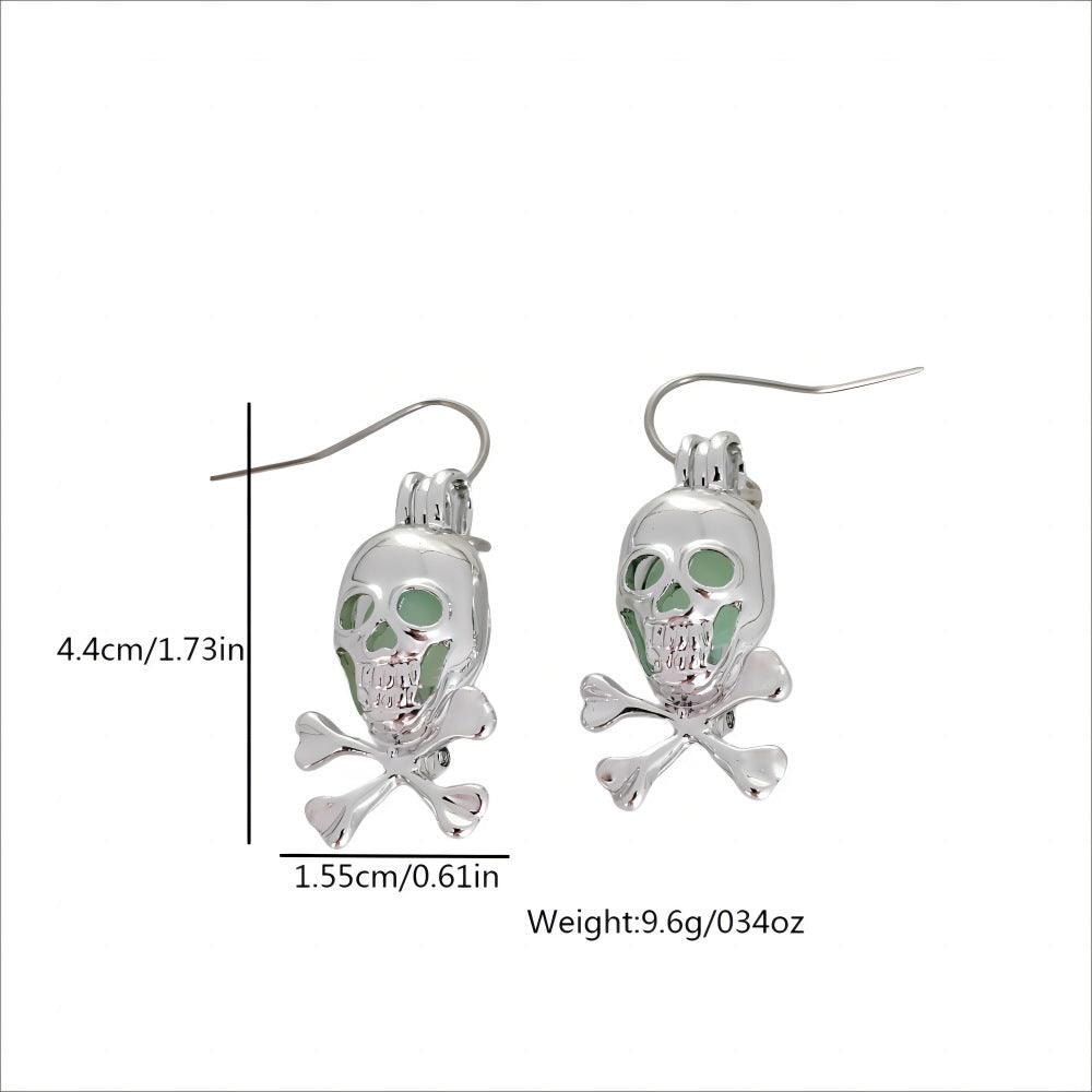 Wholesale Halloween skull luminous skull ghost earrings