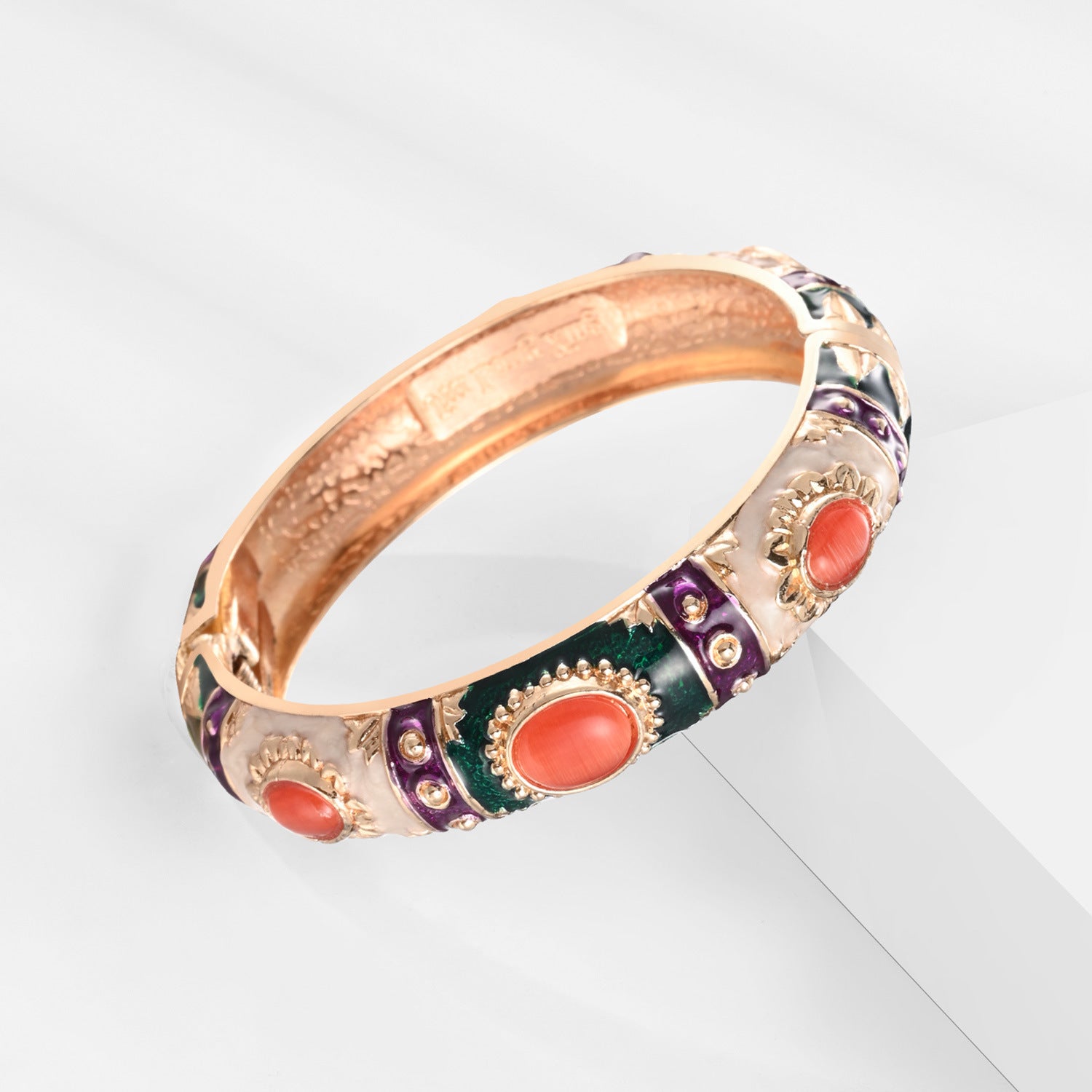 Brazalete de aleación de ópalos de apertura de cloisonne al por mayor