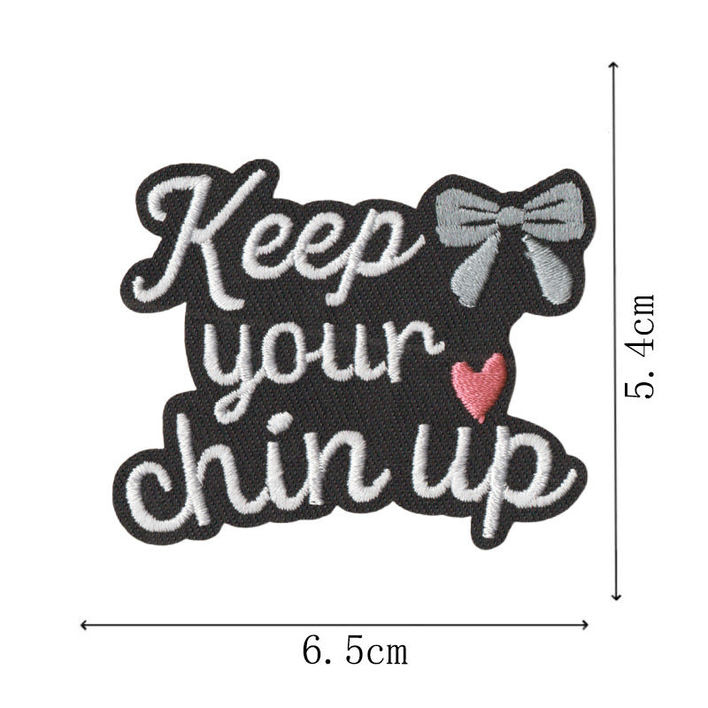 Wholesale Cartoon English Quote Embroidered Patches Set Of 10 Heat Activated Adhesive Back Decorative Craft Supply For Clothing Bags Towels Everyday DIY Accessory Boutique Resale Gift